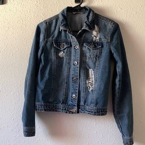 Lightly distressed jean jacket